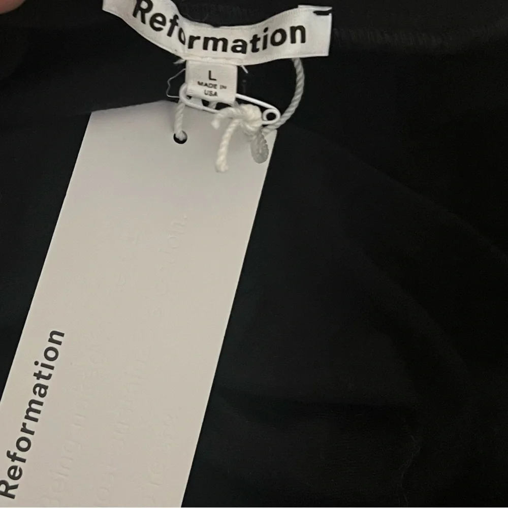 Reformation Black Emerald Knit Top with Floral Applique NWT Large - Picture 8 of 11